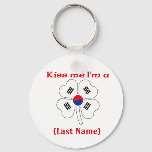 Personalized Kiss Me I'm Korean  Keychain