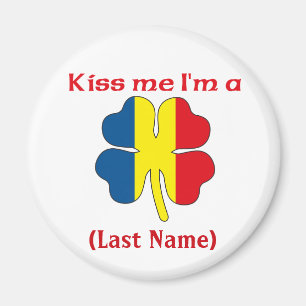 Personalized Kiss Me I'm Romanian Customized Magne Magnet