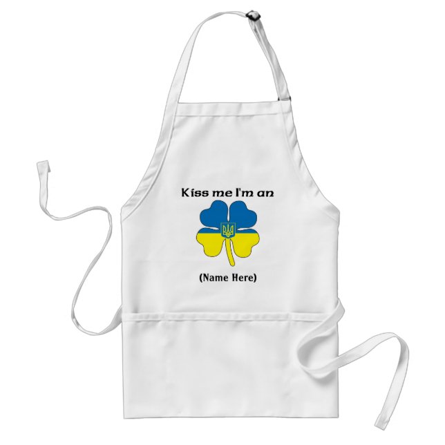 Personalized Kiss Me I'm Ukrainian Apron (Front)