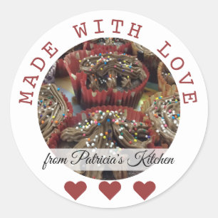Personalized Kitchen Baking Made With Love Classic Round Sticker