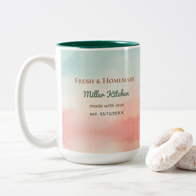 Personalized Kitchen Mug Custom Name Coffee Cup  (With Donut)