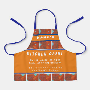 Personalized Kitchen Open + 3Comments Fun Apron