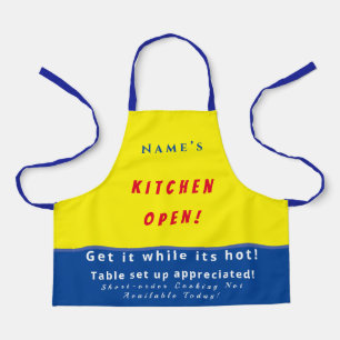 Personalized Kitchen Open + 3Comments Funny Apron
