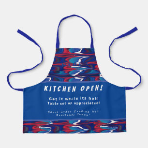 Personalized Kitchen Open + 3Comments Funny Apron
