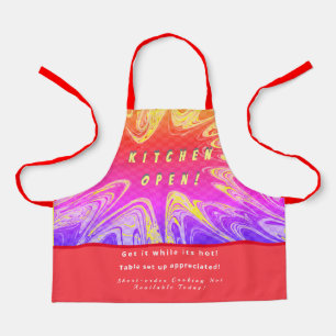 Personalized  Kitchen Open + 3Comments Funny Apron