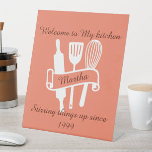 Personalized kitchen  pedestal sign