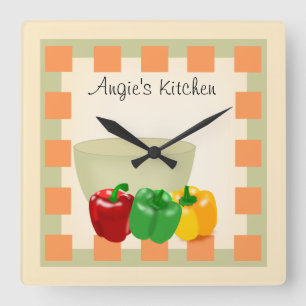 Personalized Kitchen Recipe Clock - Veggies