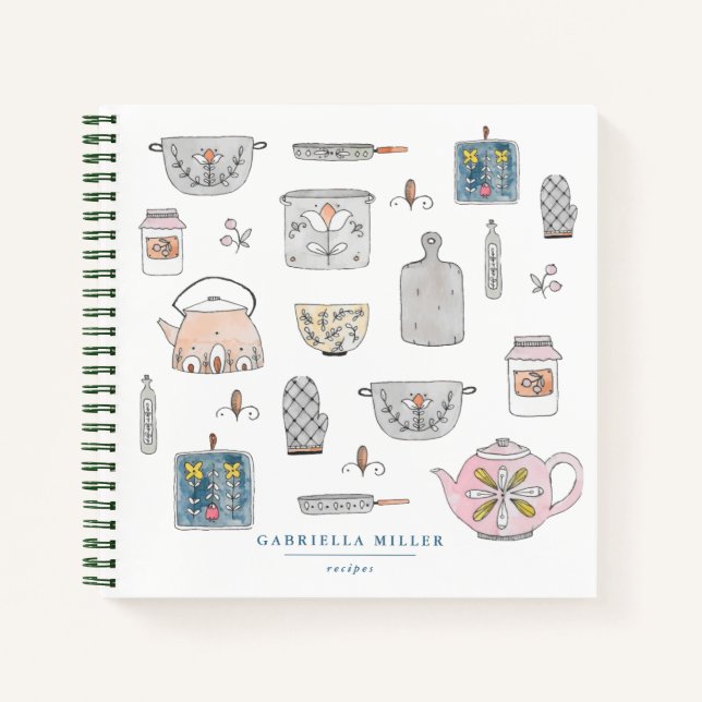 Personalized Kitchen Recipe Notebook (Front)