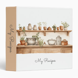 Personalized Kitchen Scene Recipes 3 Ring Binder