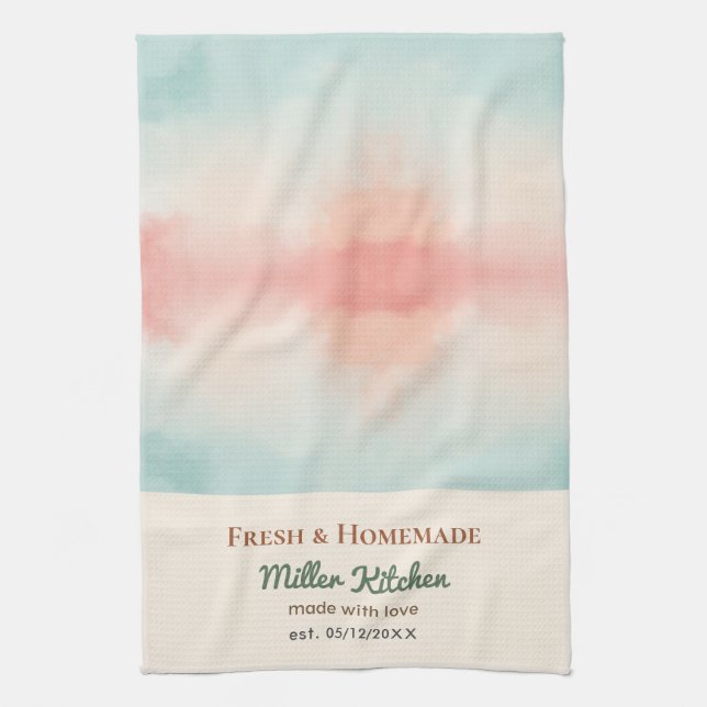 Personalized Kitchen Towel Custom Name Dish Towel  (Vertical)