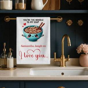 Personalized Kitchen Towel Funny Food Love Quotes