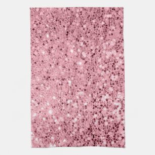 Personalized Kitchen Towel Rose Gold Glitter