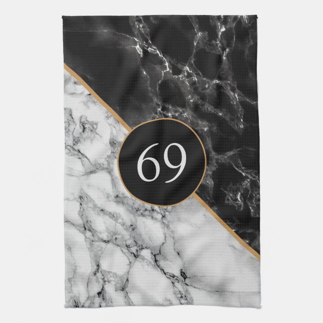 Personalized Kitchen Towels Marble Design (Vertical)