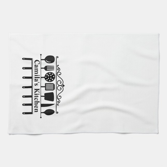 Personalized Kitchen Utensils Towel (Horizontal)