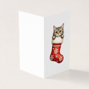 Personalized Kitten Stocking Christmas Card