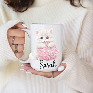 Personalized   Kitten Yarn Play Time Mug