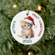 Personalized Kitten's First Christmas Design