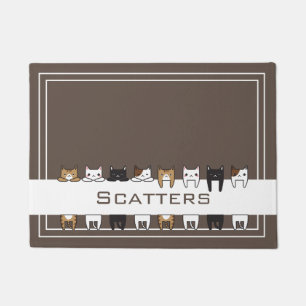 Personalized Kitty Cats Food & Water Mat