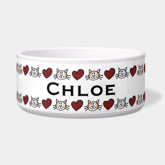 Personalized Kitty Love Pet Feed Bowl