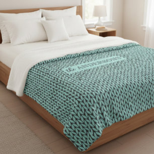 Personalized Knit Pattern Cozy Fleece Blanket