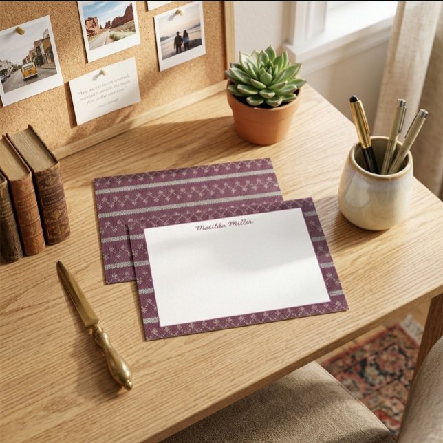 Personalized Knit Pattern Note Card (Creator Uploaded)