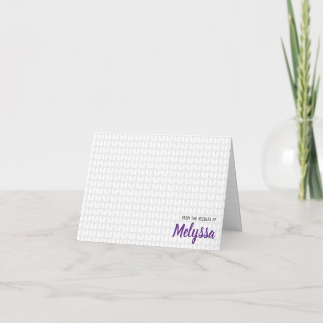 Personalized Knit Stitch Note Cards (Front)