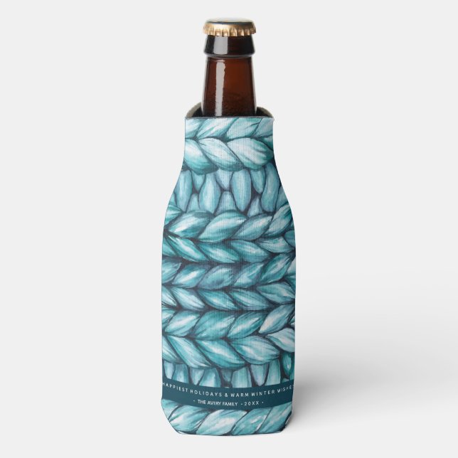 Personalized Knitted Christmas Bottle Cooler (Bottle Front)