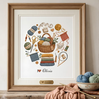 Personalized Knitting and Crochet Business Poster