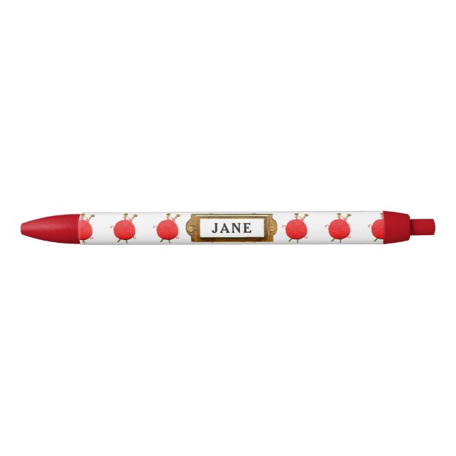Personalized Knitting Knitter Black Ink Pen (Front)