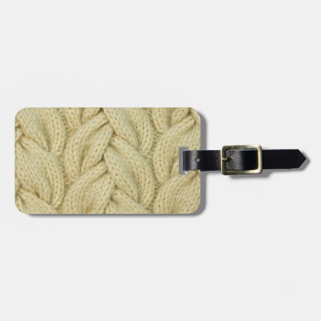 Personalized | Knitting Pattern Luggage Tag (Front Horizontal)