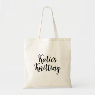 Personalized Knitting Project Tote Bag