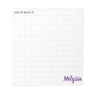 Personalized Knitting Stitch Notepad