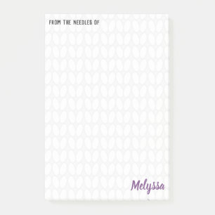 Personalized Knitting Stitch Post-it Notes