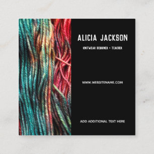 Personalized   Knitting   Yarn Square Business Card