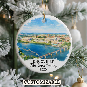 Personalized Knoxville Ornament, Custom Tennessee Ceramic Ornament