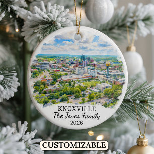 Personalized Knoxville Ornament, Custom Tennessee Ceramic Ornament