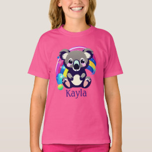 Personalized Koala Bear and Rainbow T-Shirt