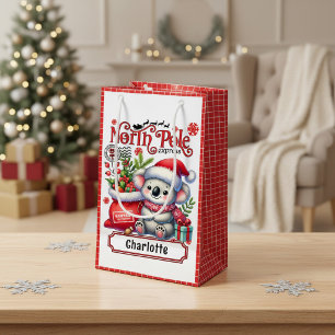 Personalized Koala Christmas Name Small Gift Bag