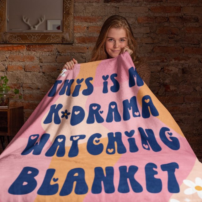 Personalized Korean Drama Lover KDrama Watching Sherpa Blanket (Creator Uploaded)