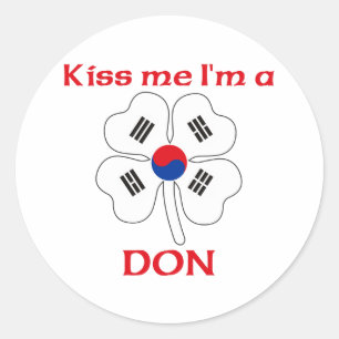 Personalized Korean Kiss Me I'm Don Classic Round Sticker