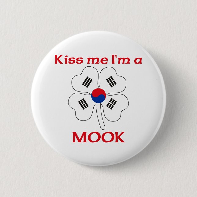 Personalized Korean Kiss Me I'm Mook 2 Inch Round Button (Front)