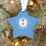 Personalized Korean (South) Angel Hanukkah Flag Ornament<br><div class="desc">Blue and white squiggly squares for Hanukkah, on a star shaped ornament, makes up the background for this Republic of Korea flag or South Korean flag angel. Add a name, yours or someone else's for a personalized gift. Customize by adding the correct year for your situation. Designed for your Hanukkah...</div>