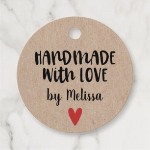 Personalized Kraft Handmade With Love Favour Tags
