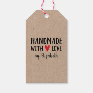 Personalized Kraft Handmade With Love Gift Tags