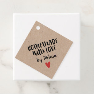 Personalized Kraft Homemade With Love Gift Tags