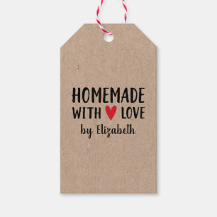 Personalized Kraft Homemade With Love Gift Tags