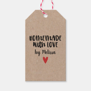 Personalized Kraft Homemade With Love Gift Tags