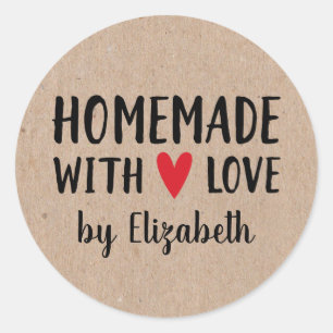 Personalized Kraft Homemade With Love Sticker