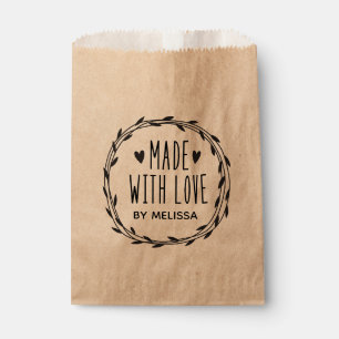 Personalized Kraft Made With Love Favour Bag