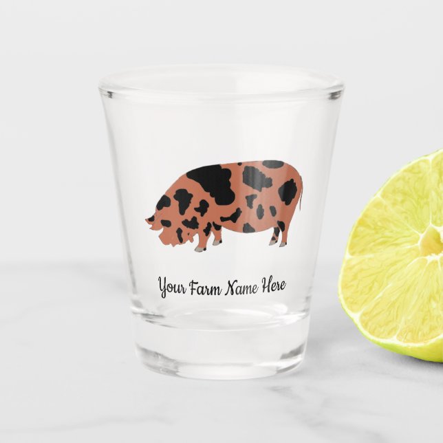 Personalized KuneKune Pig Farm Shot Glass (Front)